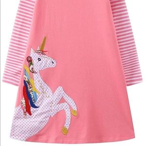 Little Girls 5T Pink Unicorn Dress